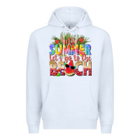 White hello summer lets go to the beach Premium Hoodie - texasbilliewilder