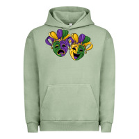 Pigment Oil Green mardi gras mask Urban Hoodie - RanaPortraitStore