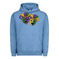 Pigment Pebble Blue mardi gras mask Urban Hoodie - RanaPortraitStore