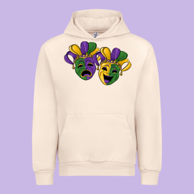 Mardi Gras Mask Urban Hoodie Designed By Ranaportraitstore