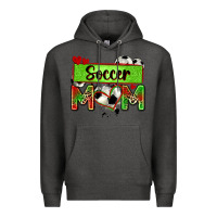 Charcoal Heather soccer mom with leopard Premium Hoodie - Zillion Design Studio