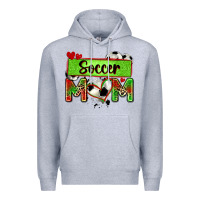 Heather Grey soccer mom with leopard Premium Hoodie - Zillion Design Studio