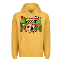 Mustard soccer mom with leopard Premium Hoodie - Zillion Design Studio
