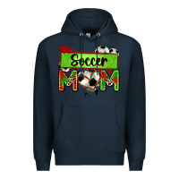Navy soccer mom with leopard Premium Hoodie - Zillion Design Studio