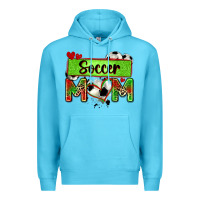 Ocean Blue soccer mom with leopard Premium Hoodie - Zillion Design Studio