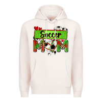 Pale Pink soccer mom with leopard Premium Hoodie - Zillion Design Studio