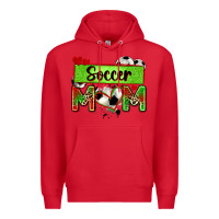 Red soccer mom with leopard Premium Hoodie - Zillion Design Studio