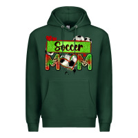 Sports Green soccer mom with leopard Premium Hoodie - Zillion Design Studio