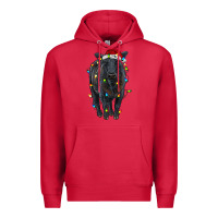 Cardinal christmas black angus cattle with lights Premium Hoodie - RanaPortraitStore