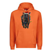 Carrot christmas black angus cattle with lights Premium Hoodie - RanaPortraitStore