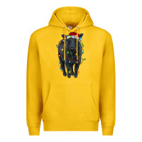 Lemon christmas black angus cattle with lights Premium Hoodie - RanaPortraitStore