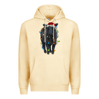 Pina Colada christmas black angus cattle with lights Premium Hoodie - RanaPortraitStore