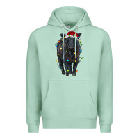 Seafoam christmas black angus cattle with lights Premium Hoodie - RanaPortraitStore