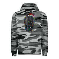 Slate Camo christmas black angus cattle with lights Premium Hoodie - RanaPortraitStore