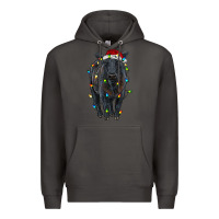 Smoke christmas black angus cattle with lights Premium Hoodie - RanaPortraitStore