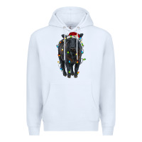 White christmas black angus cattle with lights Premium Hoodie - RanaPortraitStore