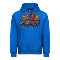 Cobalt mardi gras truck with mask fleur de lis and crawfish Urban Hoodie - RanaPortraitStore