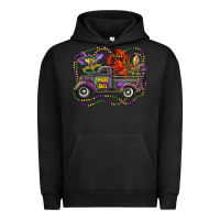 Pigment Black mardi gras truck with mask fleur de lis and crawfish Urban Hoodie - RanaPortraitStore