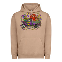Pigment Burro mardi gras truck with mask fleur de lis and crawfish Urban Hoodie - RanaPortraitStore