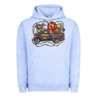 Pigment Grape Ice mardi gras truck with mask fleur de lis and crawfish Urban Hoodie - RanaPortraitStore