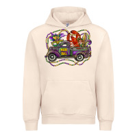 Sandshell mardi gras truck with mask fleur de lis and crawfish Urban Hoodie - RanaPortraitStore