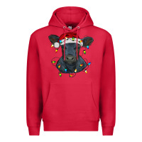 Cardinal christmas baby black angus calf with lights Premium Hoodie - RanaPortraitStore