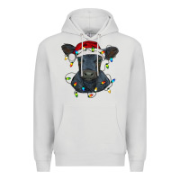 Dove Grey christmas baby black angus calf with lights Premium Hoodie - RanaPortraitStore
