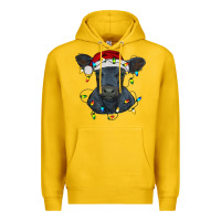 Lemon christmas baby black angus calf with lights Premium Hoodie - RanaPortraitStore