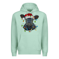 Seafoam christmas baby black angus calf with lights Premium Hoodie - RanaPortraitStore
