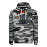 Slate Camo christmas baby black angus calf with lights Premium Hoodie - RanaPortraitStore