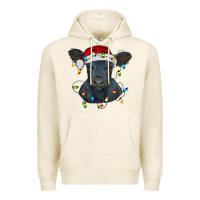 Tofu christmas baby black angus calf with lights Premium Hoodie - RanaPortraitStore