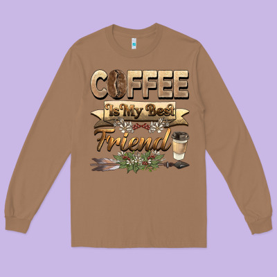 Coffee Is My Best Friend Long Sleeve Tee Designed By Barkaloodesign