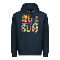 Navy here comes the sun Premium Hoodie - texasbilliewilder