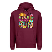 Burgundy here comes the sun Premium Hoodie - texasbilliewilder