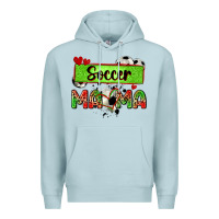 Blue Mist soccer mama with leopard Premium Hoodie - Zillion Design Studio