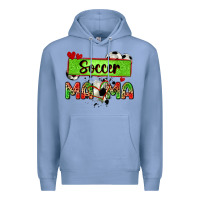 Colony Blue soccer mama with leopard Premium Hoodie - Zillion Design Studio