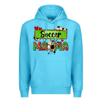 Ocean Blue soccer mama with leopard Premium Hoodie - Zillion Design Studio