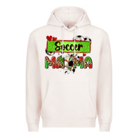 Pale Pink soccer mama with leopard Premium Hoodie - Zillion Design Studio