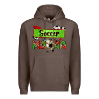 Coffee soccer mama with leopard Premium Hoodie - Zillion Design Studio