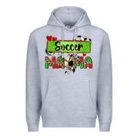 Heather Grey soccer mama with leopard Premium Hoodie - Zillion Design Studio