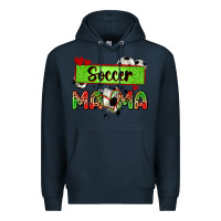 Navy soccer mama with leopard Premium Hoodie - Zillion Design Studio