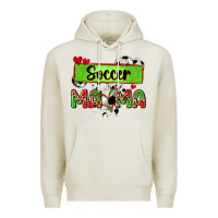 Oatmeal Heather soccer mama with leopard Premium Hoodie - Zillion Design Studio