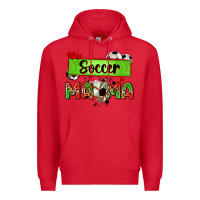 Red soccer mama with leopard Premium Hoodie - Zillion Design Studio