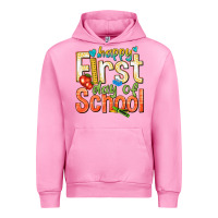 Fuchsia Pink happy first day of school Urban Hoodie - texasbilliewilder