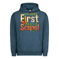 Pigment Midnight Navy happy first day of school Urban Hoodie - texasbilliewilder