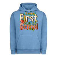 Pigment Pebble Blue happy first day of school Urban Hoodie - texasbilliewilder