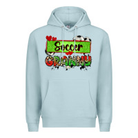 Blue Mist soccer granny with leopard Premium Hoodie - Zillion Design Studio