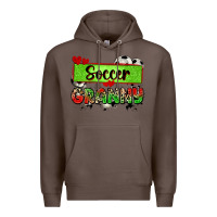 Coffee soccer granny with leopard Premium Hoodie - Zillion Design Studio