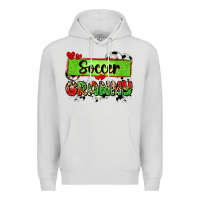 Dove Grey soccer granny with leopard Premium Hoodie - Zillion Design Studio