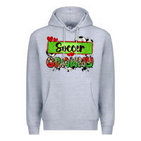 Heather Grey soccer granny with leopard Premium Hoodie - Zillion Design Studio